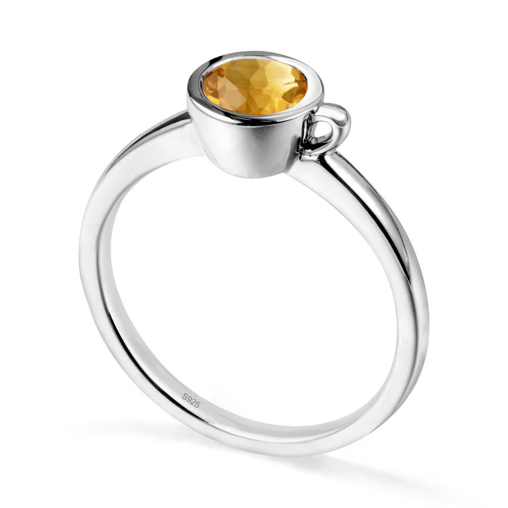 Creative Coffee Cup Inspired Citrine Ring - LUO Jewelry #metal_sterling silver
