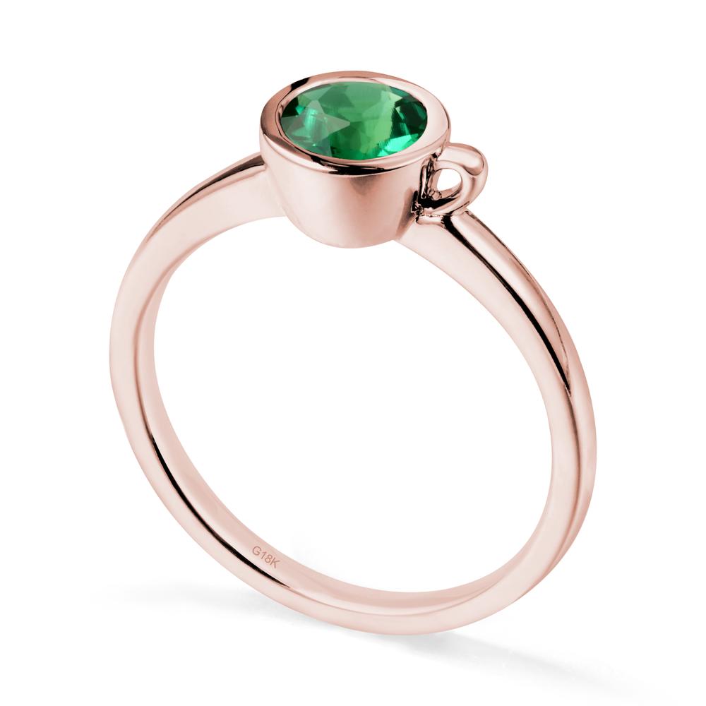 Creative Coffee Cup Inspired Emerald Ring - LUO Jewelry #metal_18k rose gold
