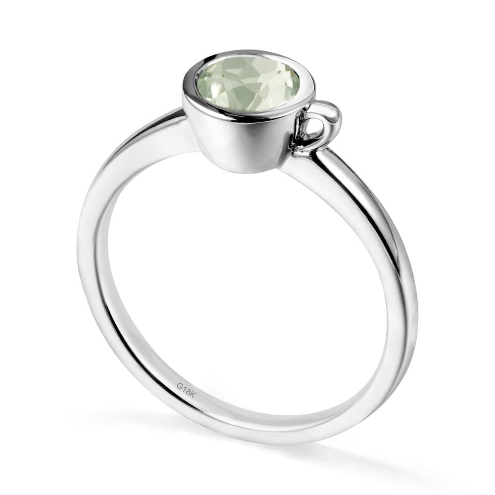 Creative Coffee Cup Inspired Green Amethyst Ring - LUO Jewelry #metal_18k white gold
