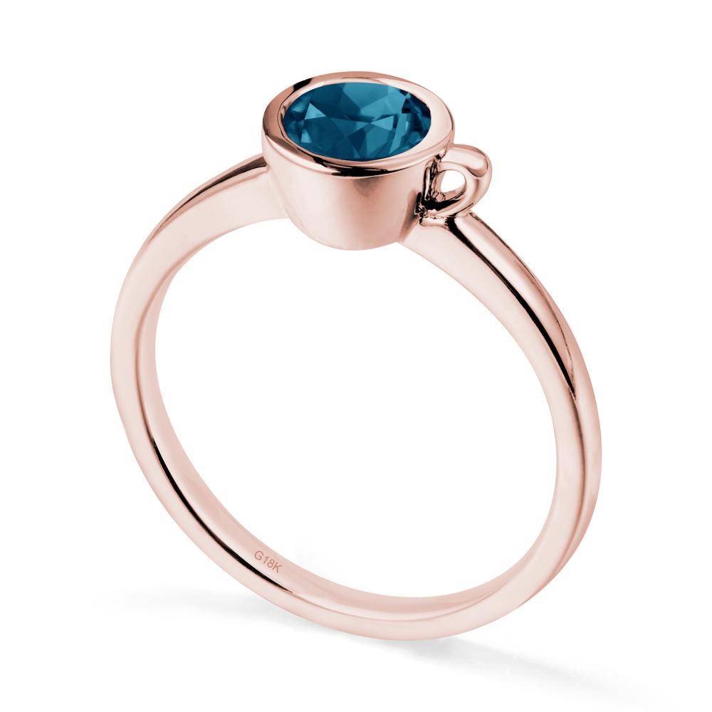 Creative Coffee Cup Inspired London Blue Topaz Ring - LUO Jewelry #metal_18k rose gold