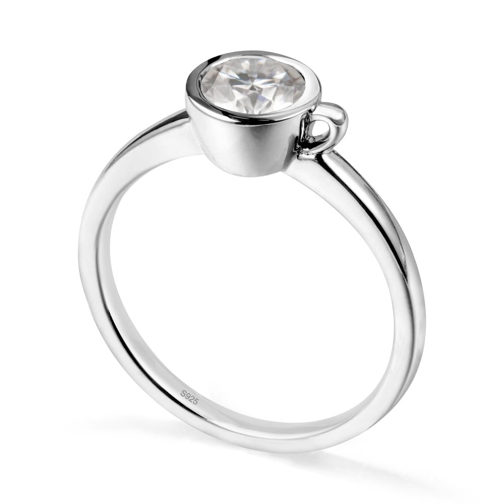 Creative Coffee Cup Inspired Moissanite Ring - LUO Jewelry #metal_sterling silver
