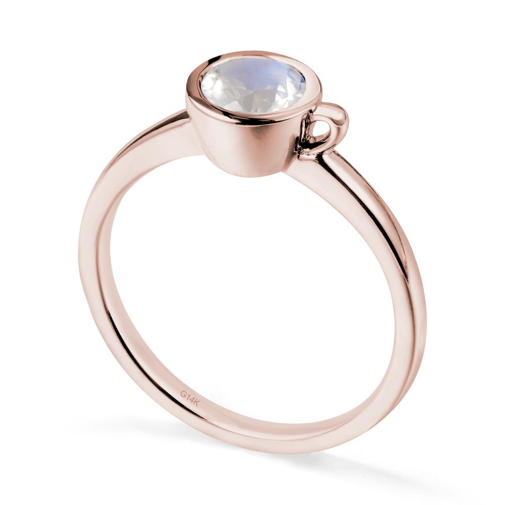 Unique Bezel Solitaire Moonstone Ring - LUO Jewelry #metal_14k rose gold