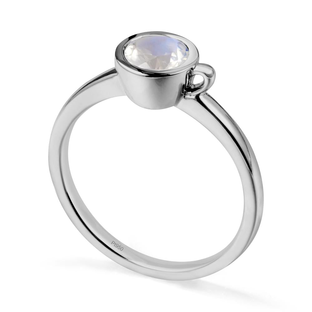 Unique Bezel Solitaire Moonstone Ring - LUO Jewelry #metal_platinum