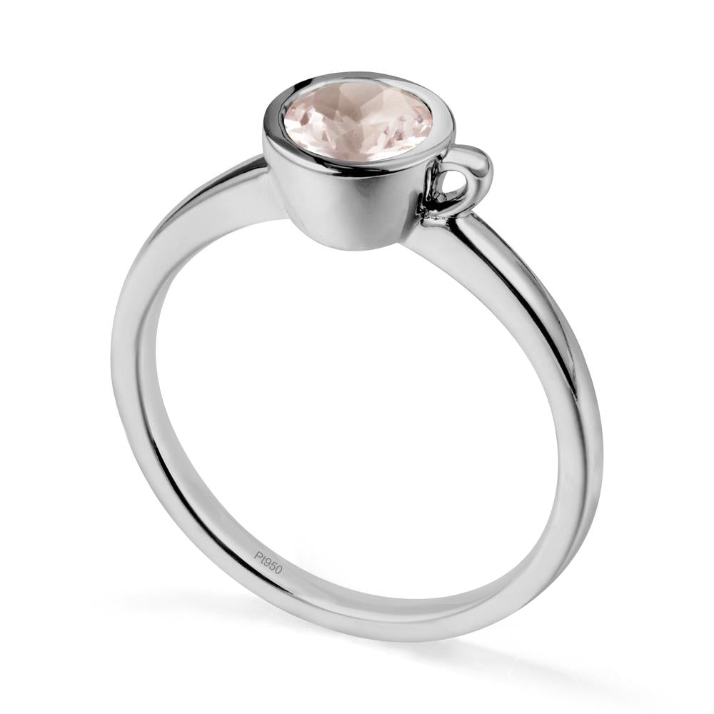 Creative Coffee Cup Inspired Morganite Ring - LUO Jewelry #metal_platinum
