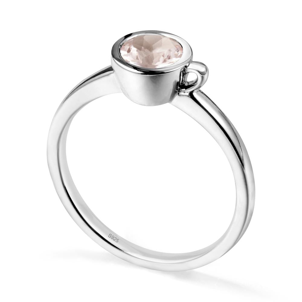 Creative Coffee Cup Inspired Morganite Ring - LUO Jewelry #metal_sterling silver
