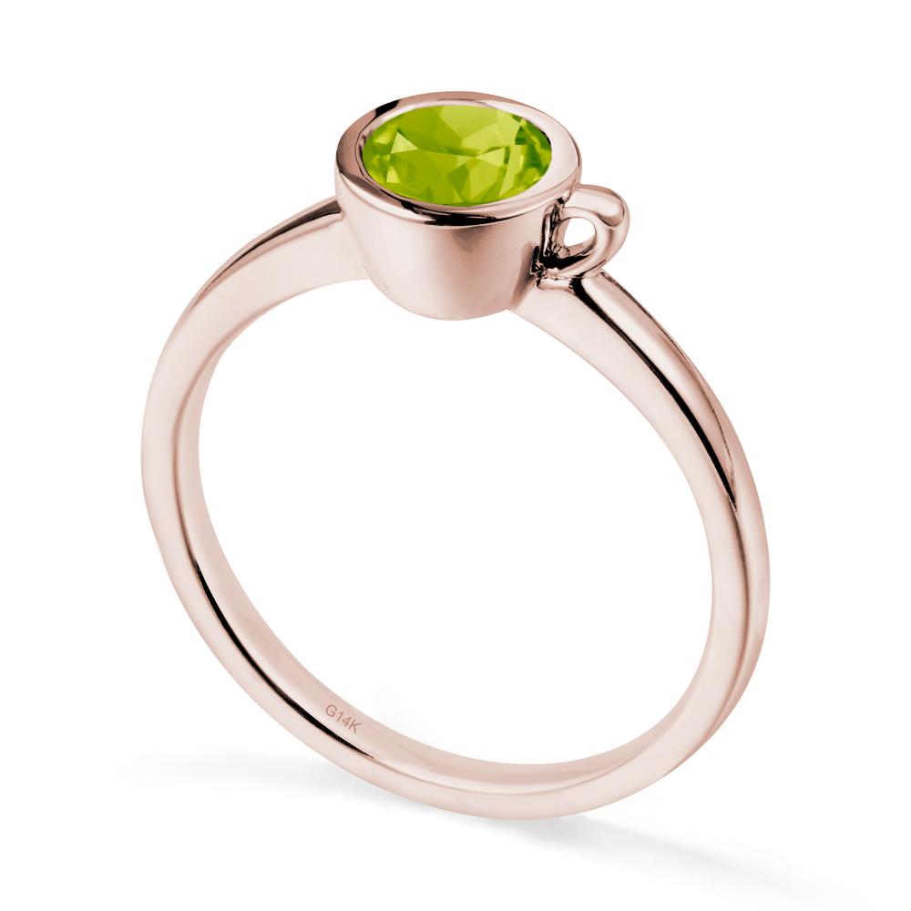 Creative Coffee Cup Inspired Peridot Ring - LUO Jewelry #metal_14k rose gold