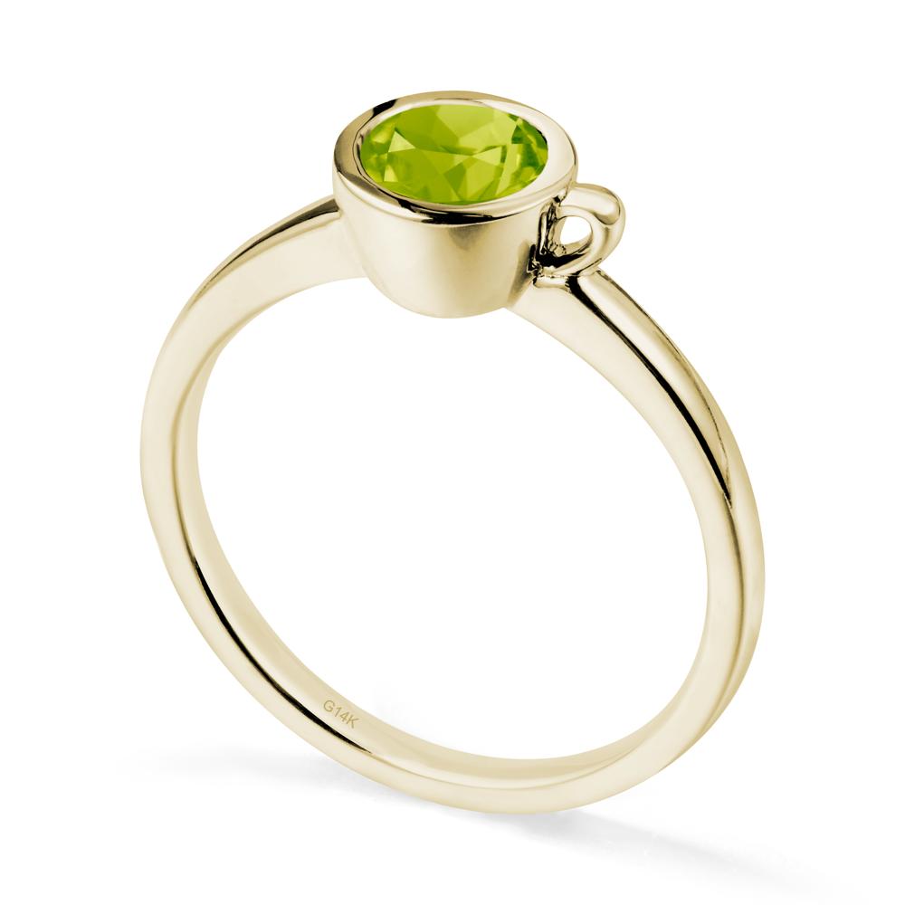 Creative Coffee Cup Inspired Peridot Ring - LUO Jewelry #metal_14k yellow gold