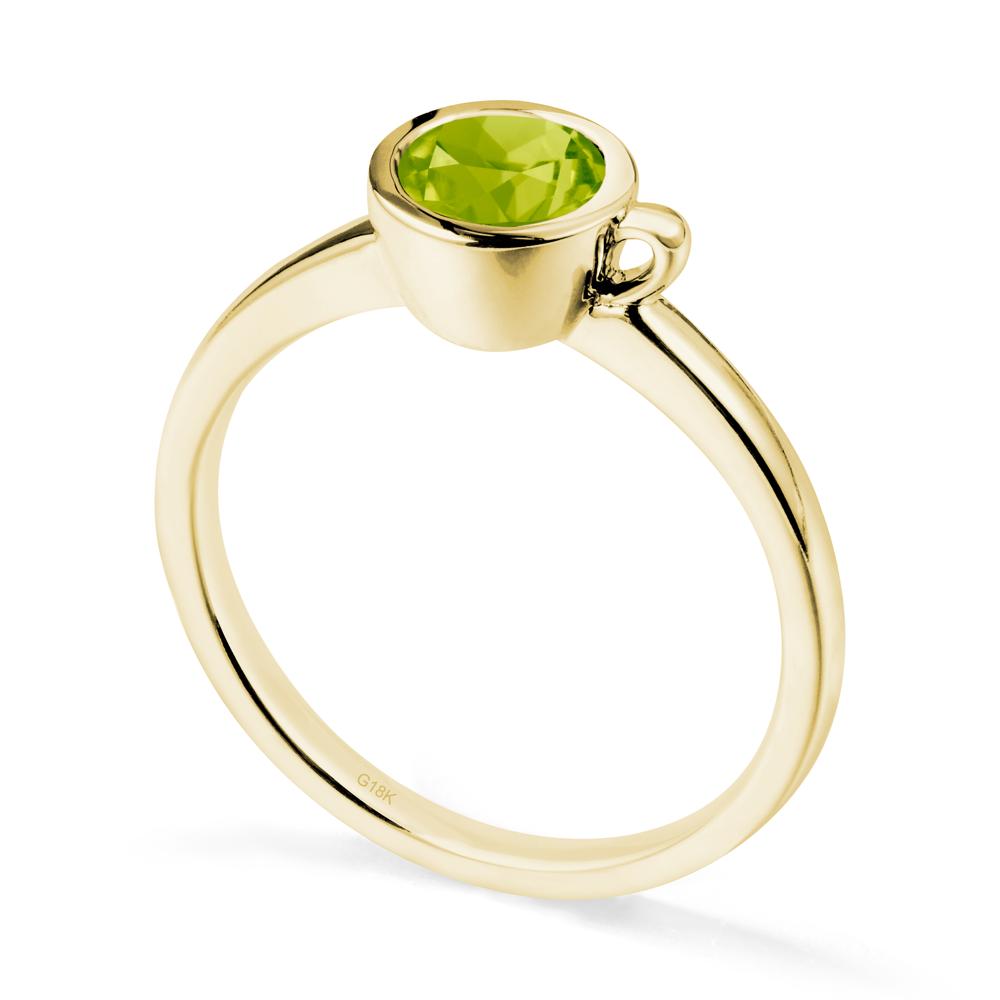 Creative Coffee Cup Inspired Peridot Ring - LUO Jewelry #metal_18k yellow gold