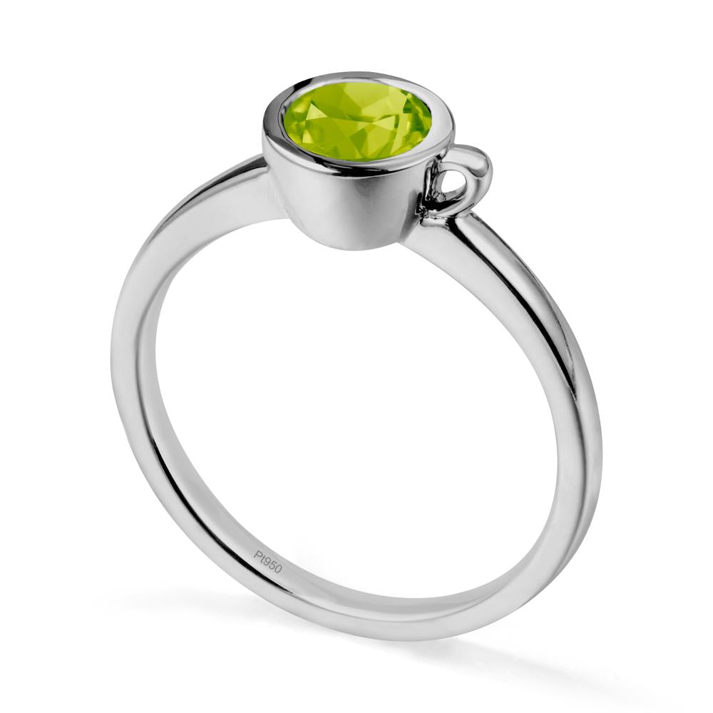 Creative Coffee Cup Inspired Peridot Ring - LUO Jewelry #metal_platinum