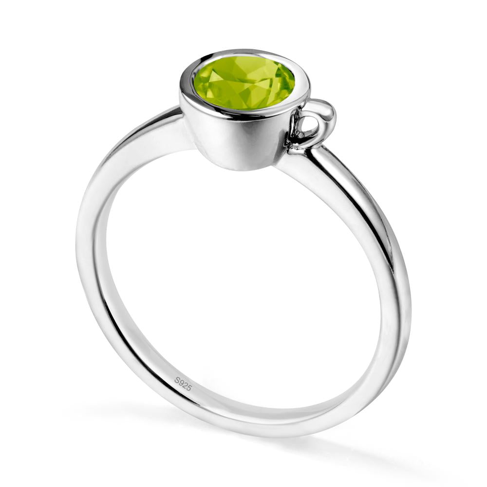 Creative Coffee Cup Inspired Peridot Ring - LUO Jewelry #metal_sterling silver