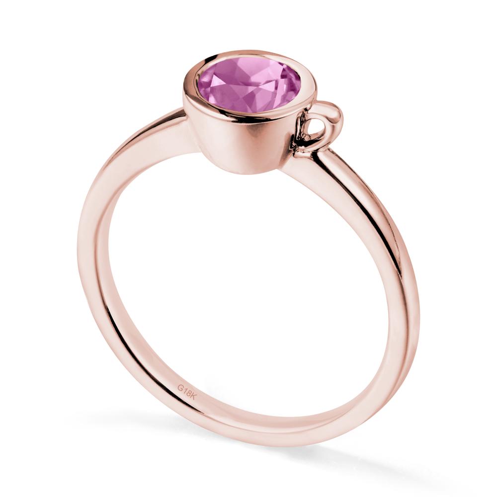Creative Coffee Cup Inspired Pink Sapphire Ring - LUO Jewelry #metal_18k rose gold