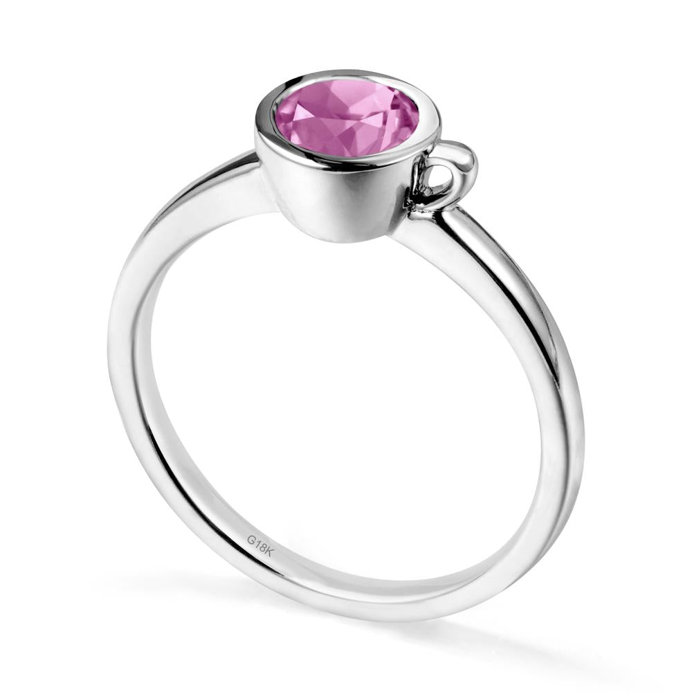 Creative Coffee Cup Inspired Pink Sapphire Ring - LUO Jewelry #metal_18k white gold
