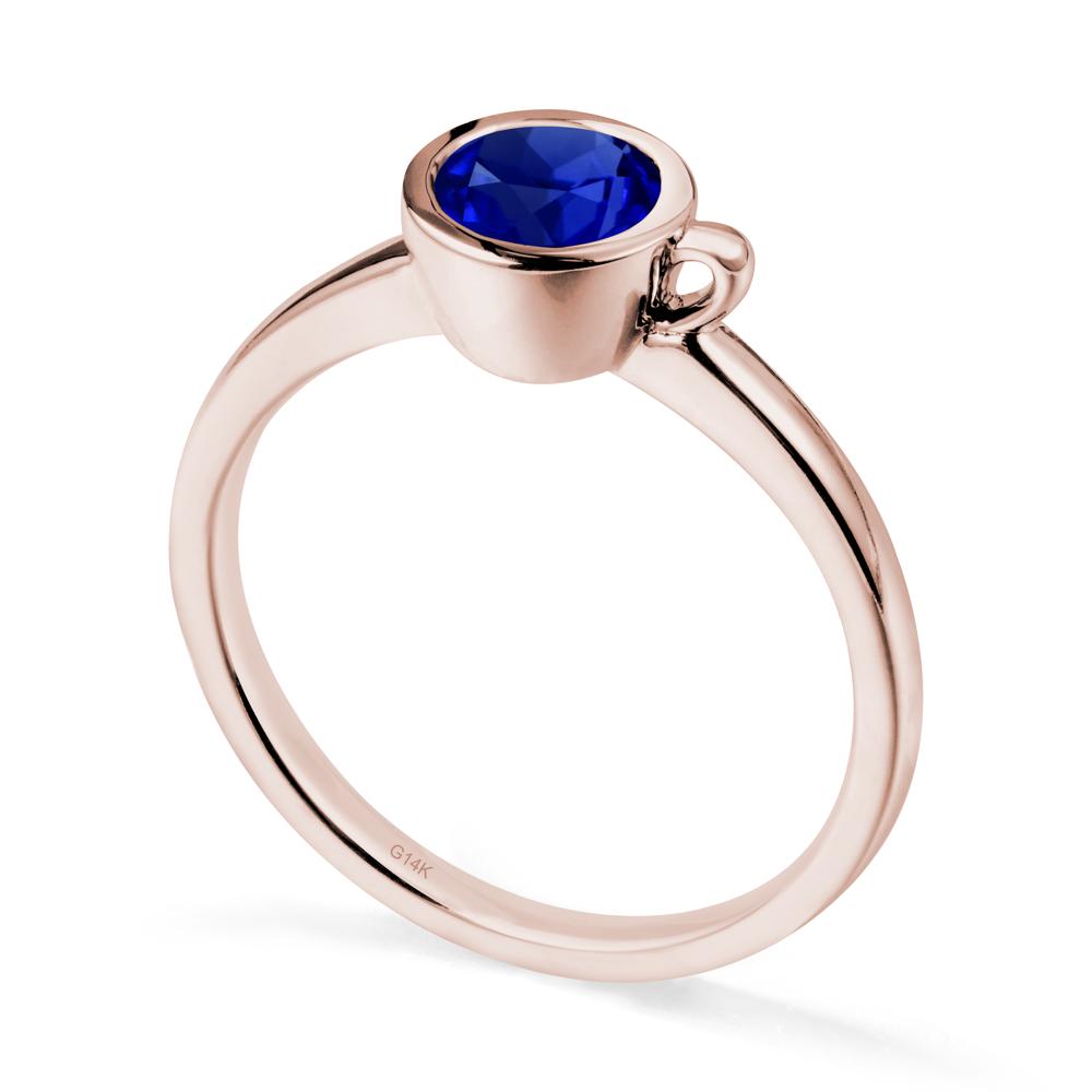 Creative Coffee Cup Inspired Sapphire Ring - LUO Jewelry #metal_14k rose gold