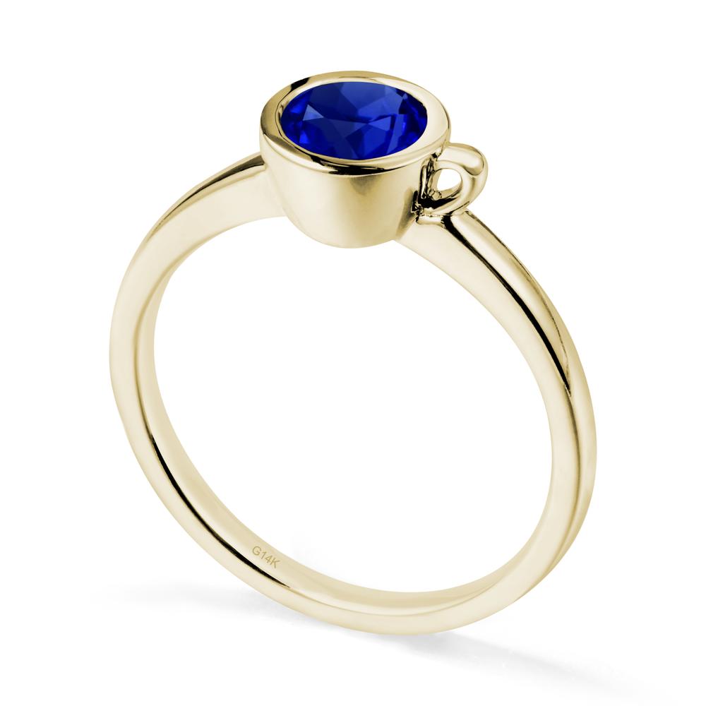 Creative Coffee Cup Inspired Sapphire Ring - LUO Jewelry #metal_14k yellow gold