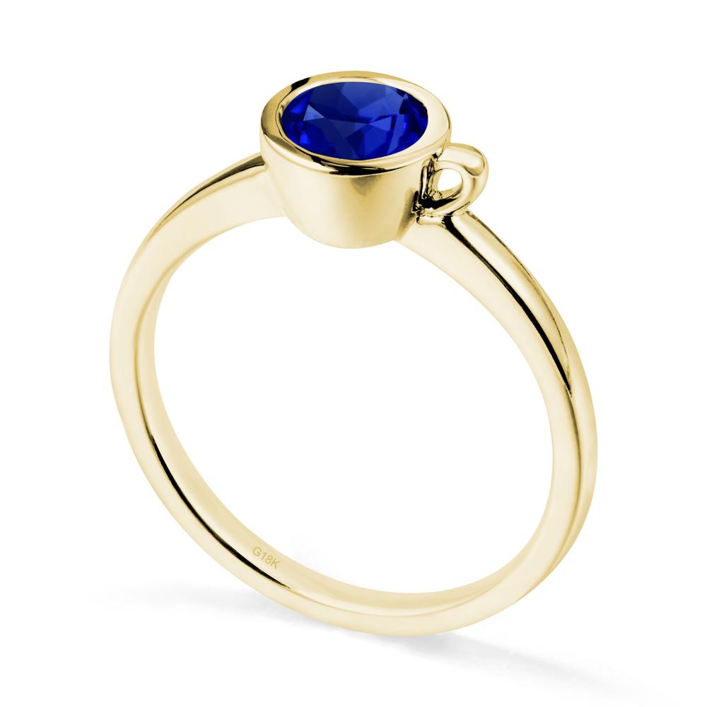 Creative Coffee Cup Inspired Sapphire Ring - LUO Jewelry #metal_18k yellow gold