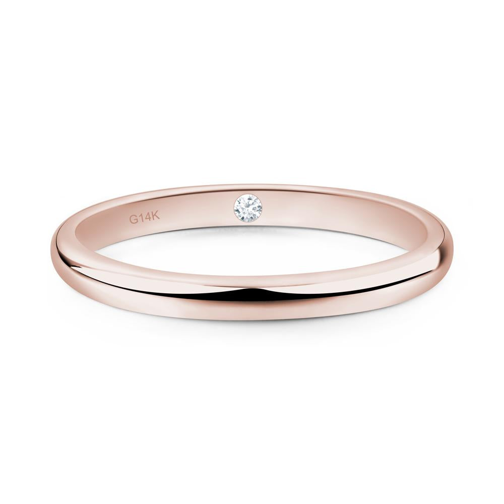 Diamond Plain Band Ring - LUO Jewelry #metal_14k rose gold