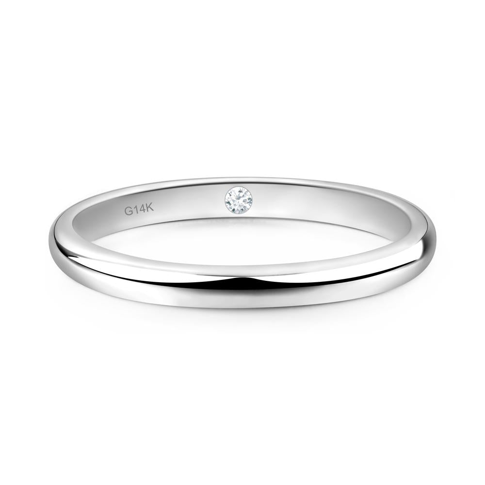 Diamond Plain Band Ring - LUO Jewelry #metal_14k white gold