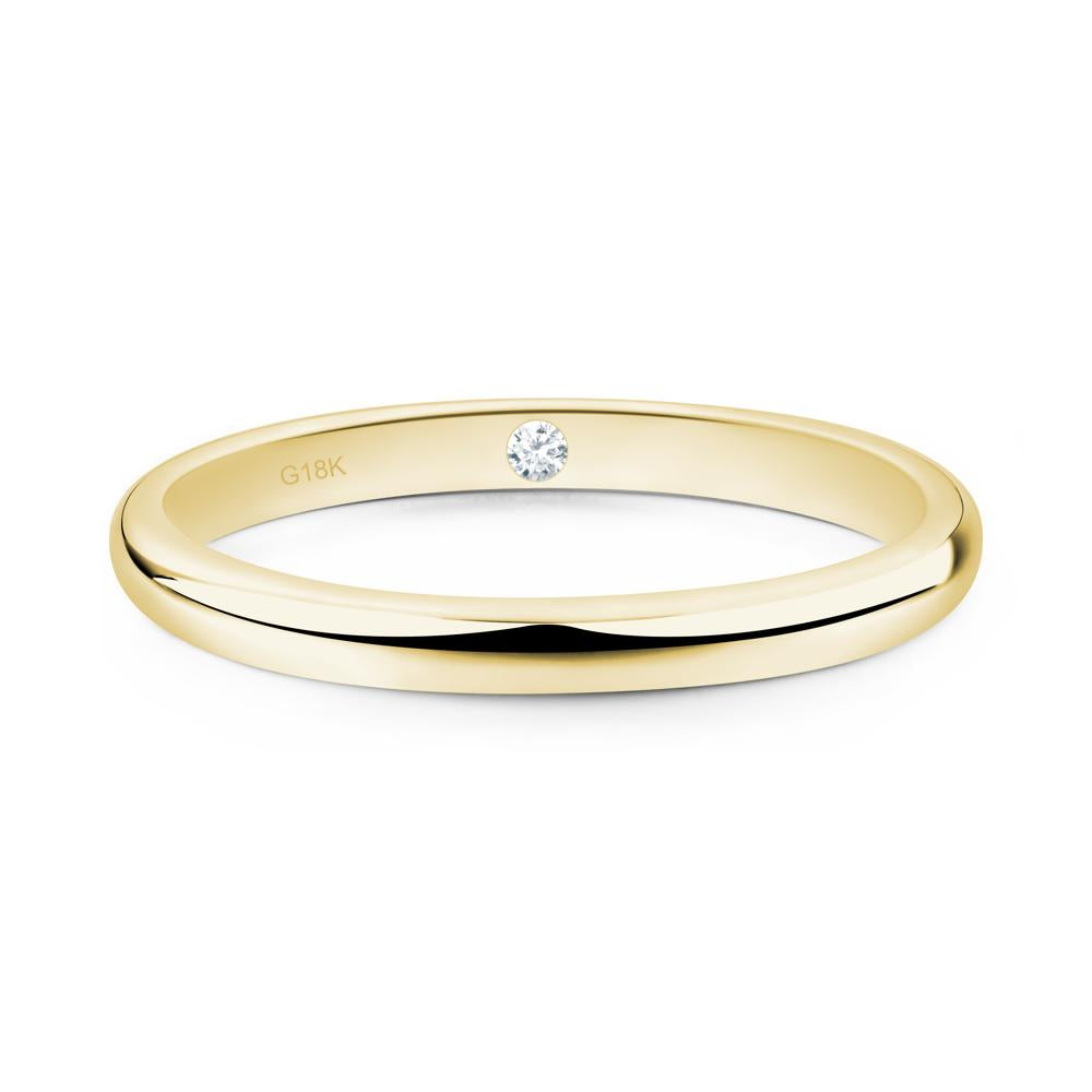 Diamond Plain Band Ring - LUO Jewelry #metal_18k yellow gold