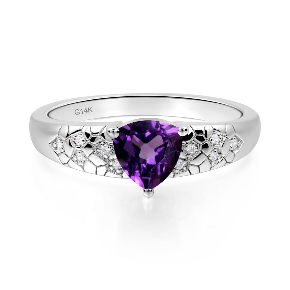 Amethyst Cracked Ring - LUO Jewelry #metal_14k white gold