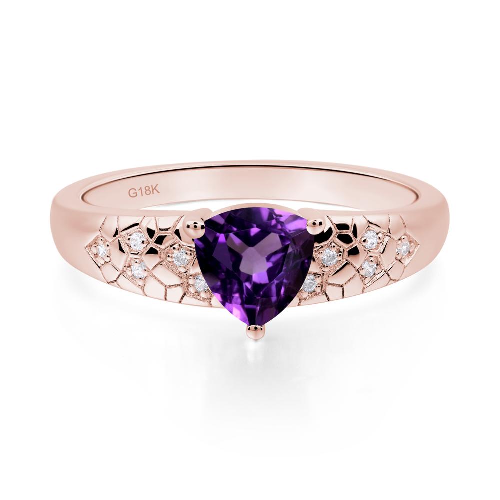 Amethyst Cracked Ring - LUO Jewelry #metal_18k rose gold