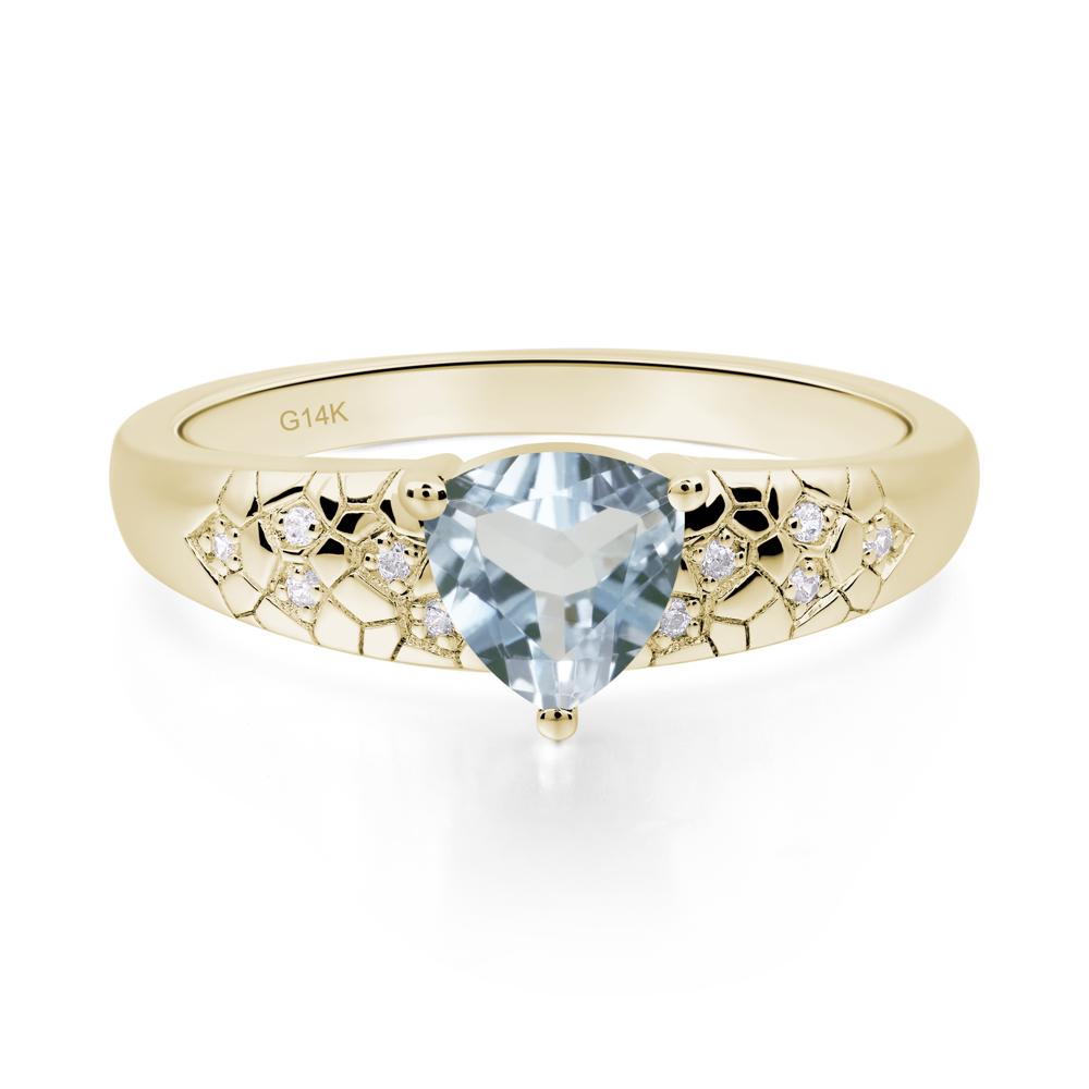 Aquamarine Cracked Ring - LUO Jewelry #metal_14k yellow gold