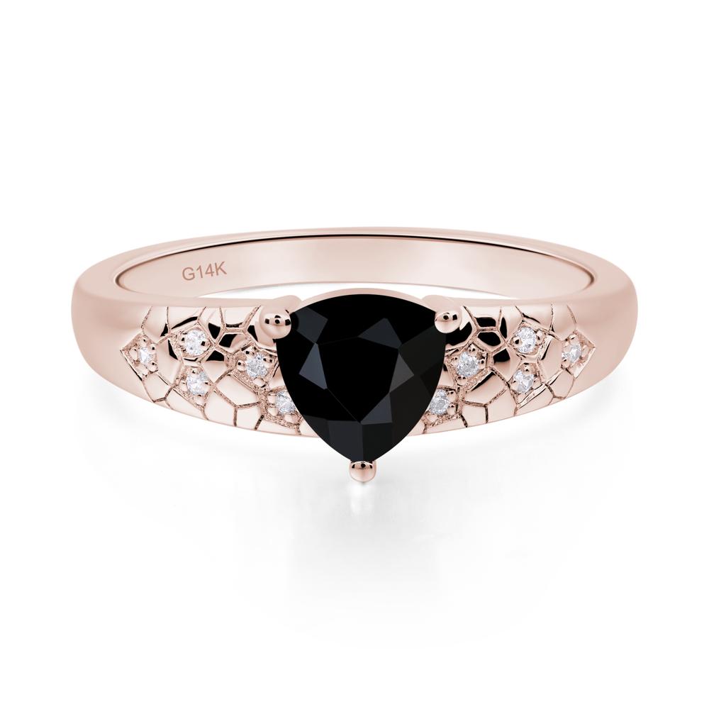 Black Spinel Cracked Ring - LUO Jewelry #metal_14k rose gold