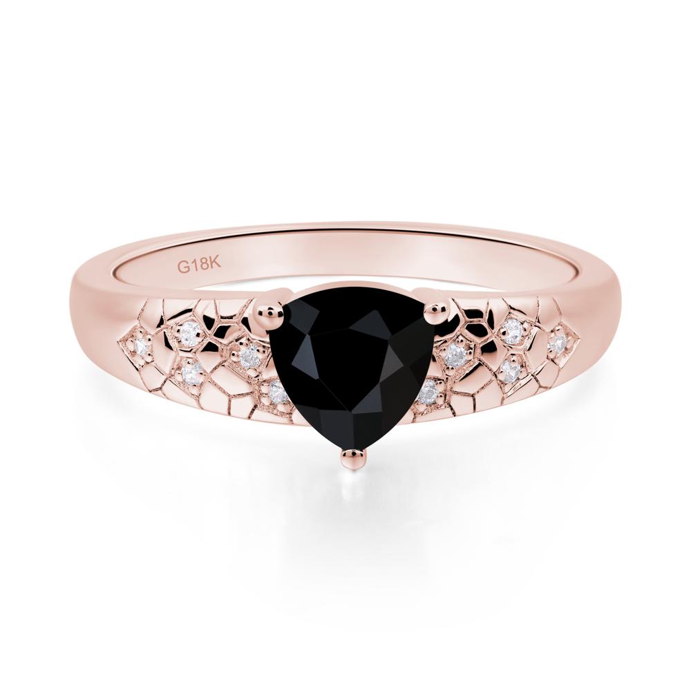 Black Spinel Cracked Ring - LUO Jewelry #metal_18k rose gold