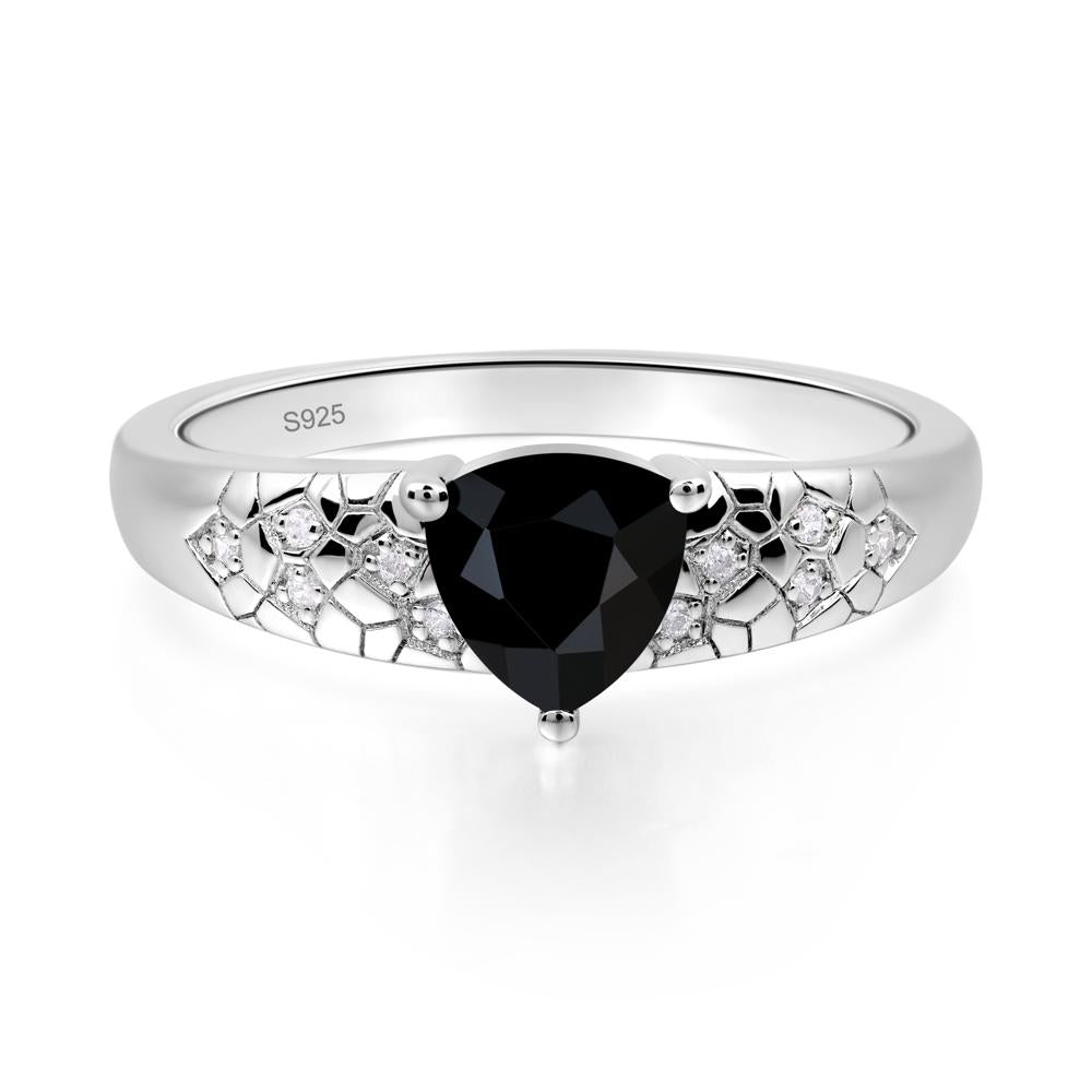 Black Spinel Cracked Ring - LUO Jewelry #metal_sterling silver