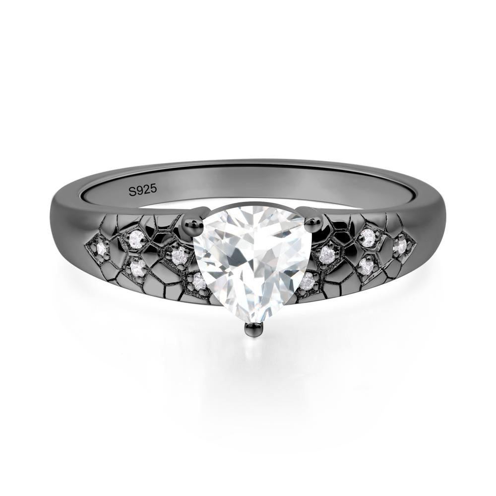 Cubic Zirconia Cracked Ring - LUO Jewelry #metal_black finish sterling silver
