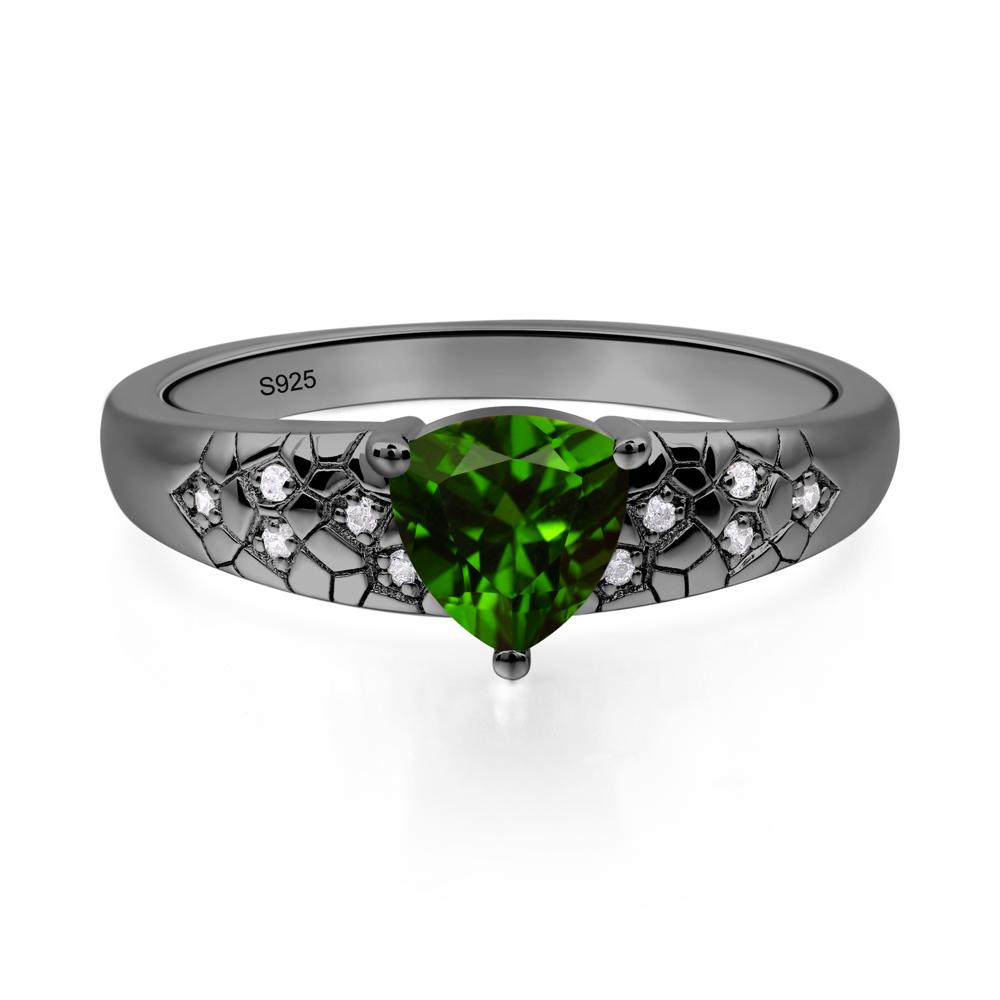 Diopside Cracked Ring - LUO Jewelry #metal_black finish sterling silver