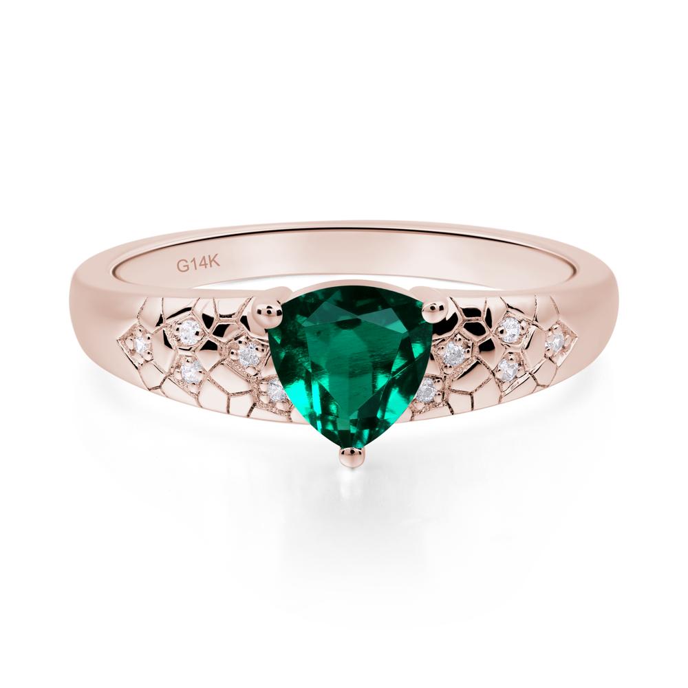 Emerald Cracked Ring - LUO Jewelry #metal_14k rose gold