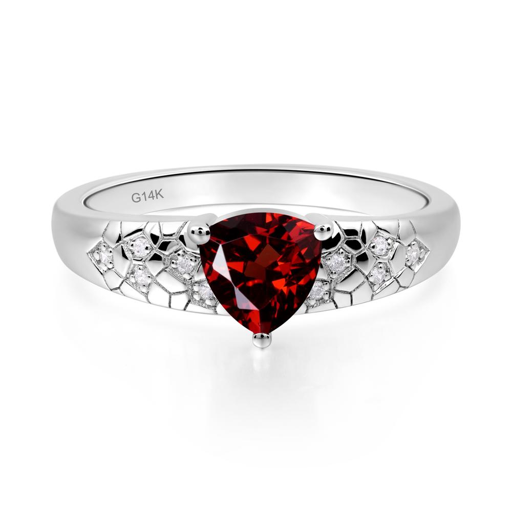 Garnet Cracked Ring - LUO Jewelry #metal_14k white gold