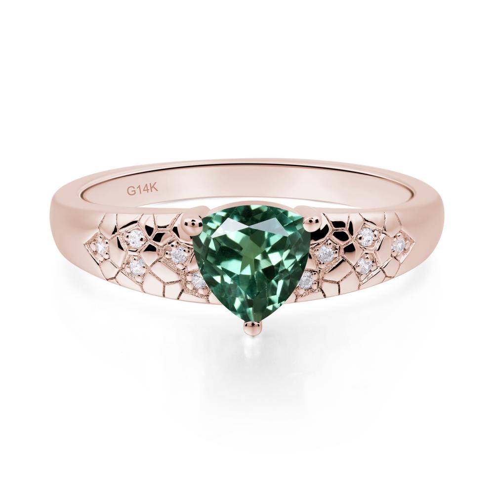Green Sapphire Cracked Ring - LUO Jewelry #metal_14k rose gold