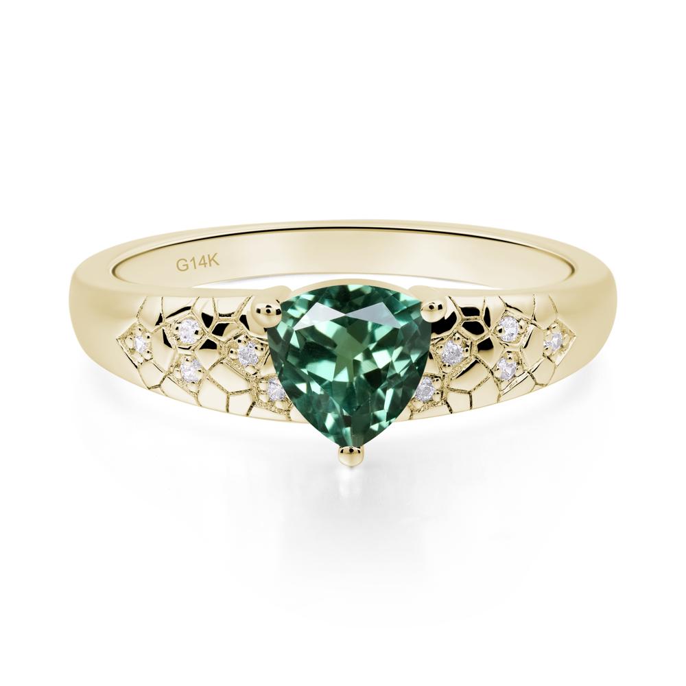 Green Sapphire Cracked Ring - LUO Jewelry #metal_14k yellow gold