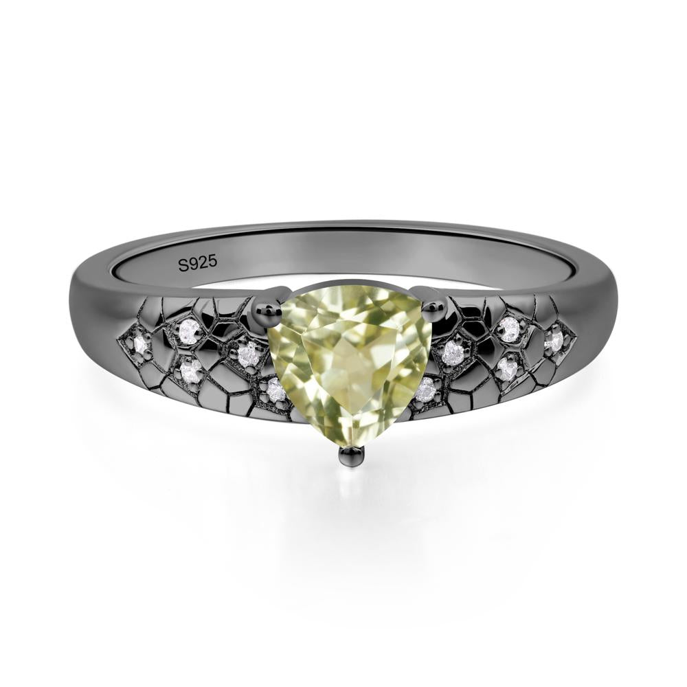 Lemon Quartz Cracked Ring - LUO Jewelry #metal_black finish sterling silver