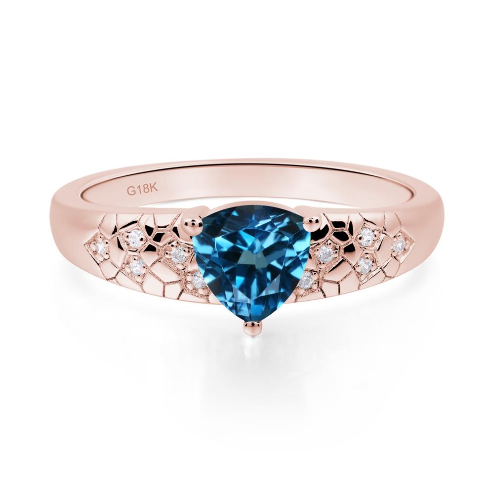London Blue Topaz Cracked Ring - LUO Jewelry #metal_18k rose gold