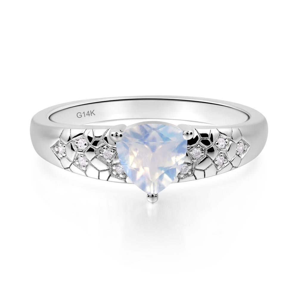 Moonstone Cracked Ring - LUO Jewelry #metal_14k white gold