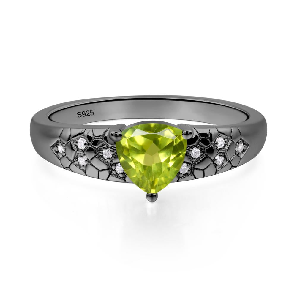 Peridot Cracked Ring - LUO Jewelry #metal_black finish sterling silver