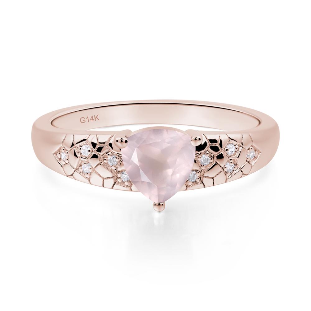 Rose Quartz Cracked Ring - LUO Jewelry #metal_14k rose gold