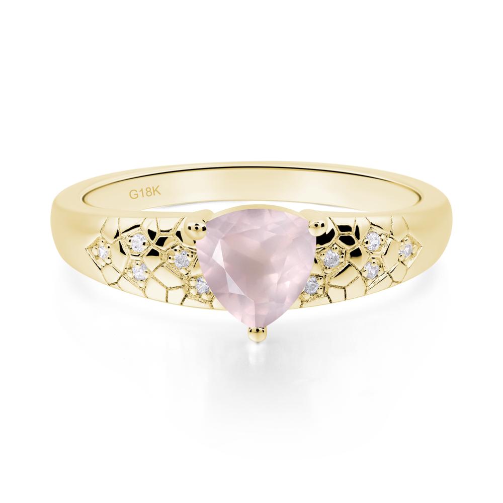 Rose Quartz Cracked Ring - LUO Jewelry #metal_18k yellow gold