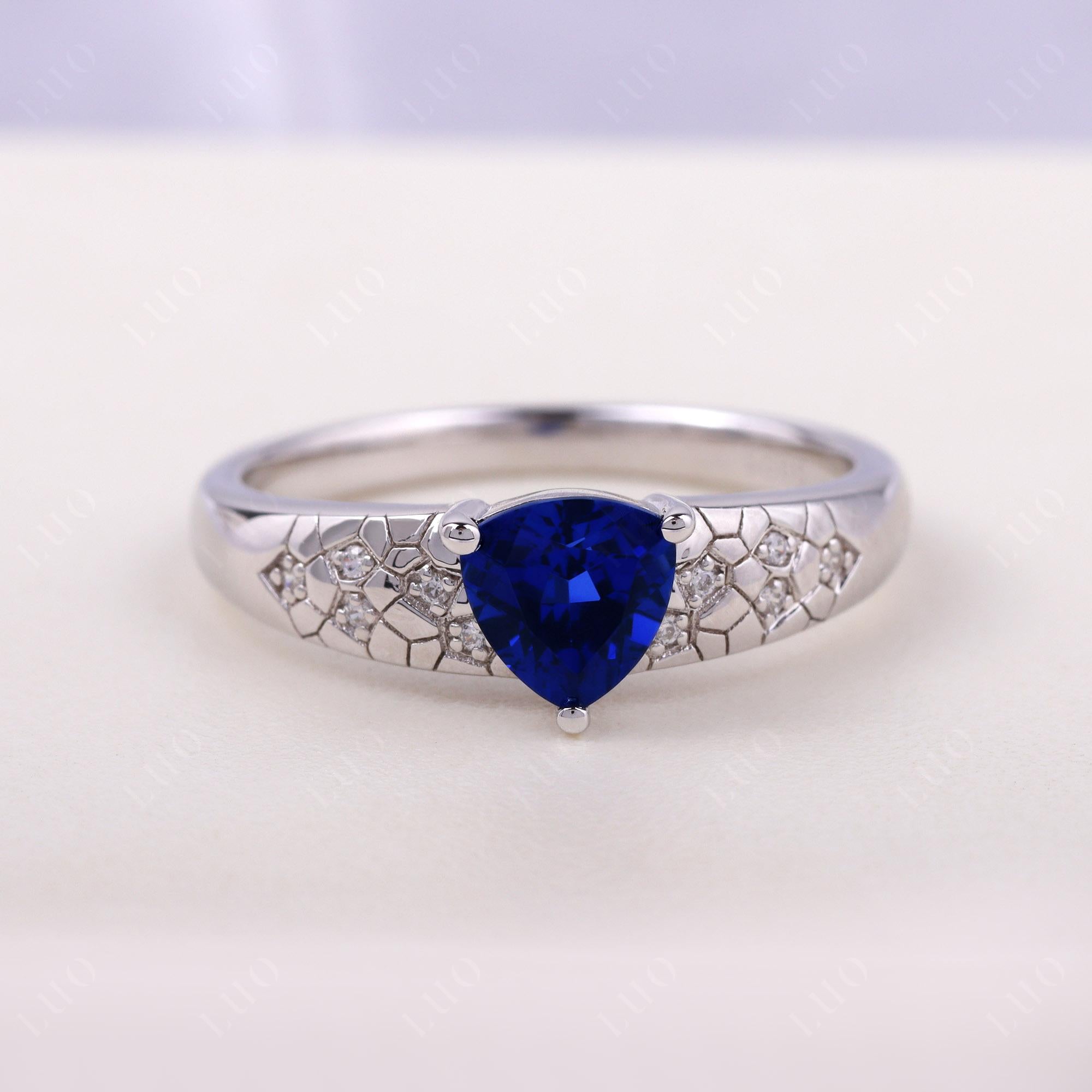 Sapphire Cracked Ring - LUO Jewelry