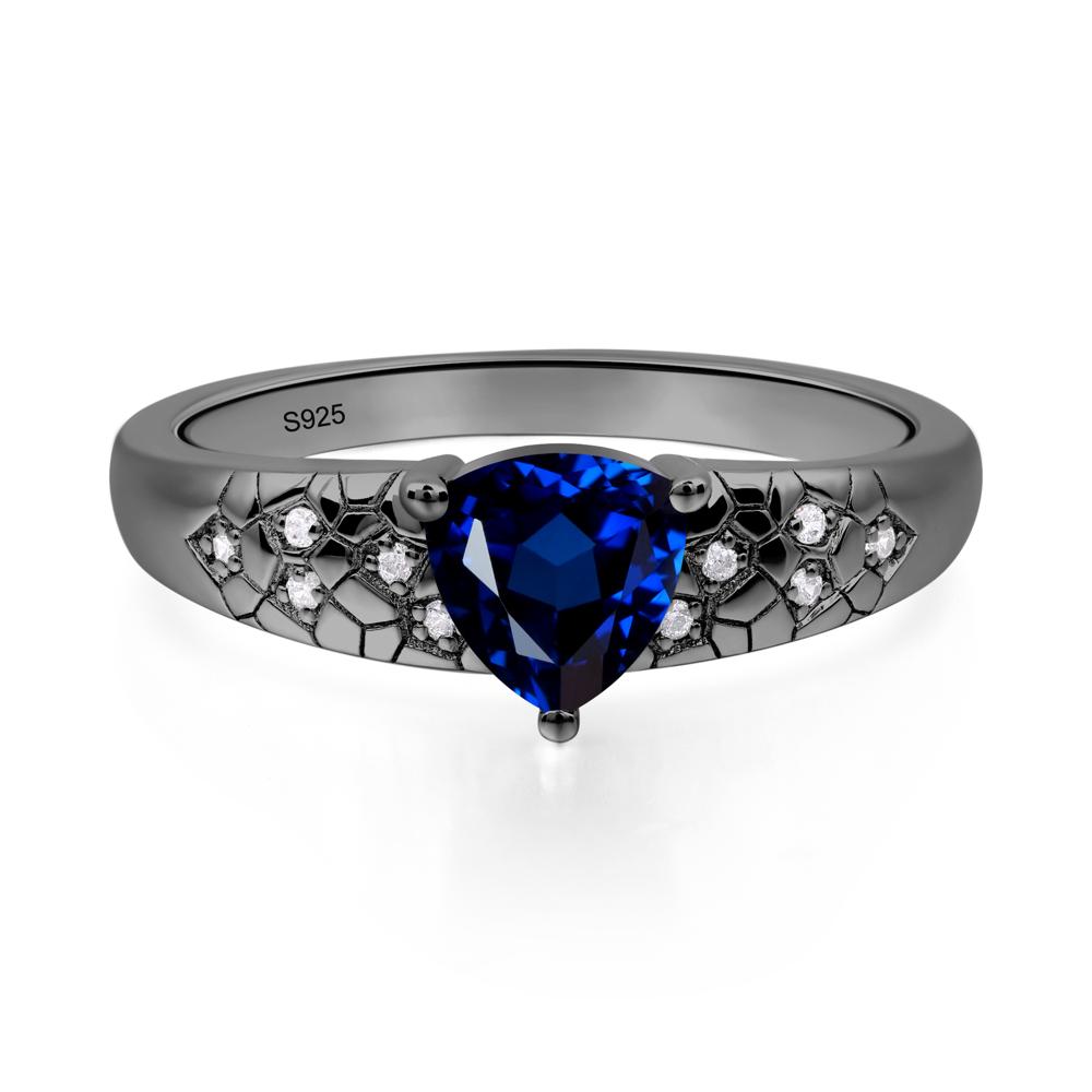 Sapphire Cracked Ring - LUO Jewelry #metal_black finish sterling silver