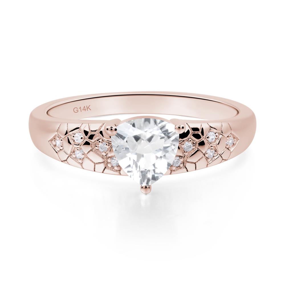 White Topaz Cracked Ring - LUO Jewelry #metal_14k rose gold
