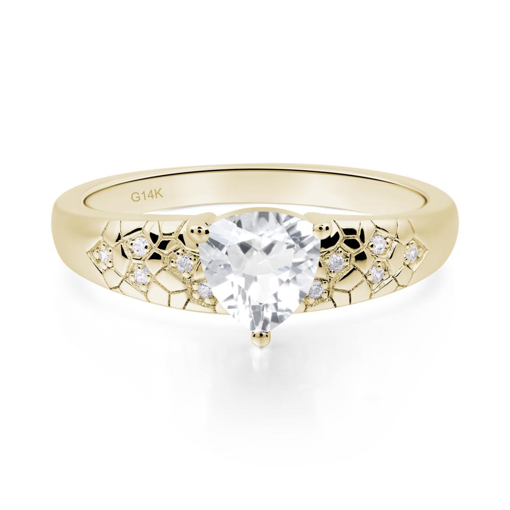 White Topaz Cracked Ring - LUO Jewelry #metal_14k yellow gold