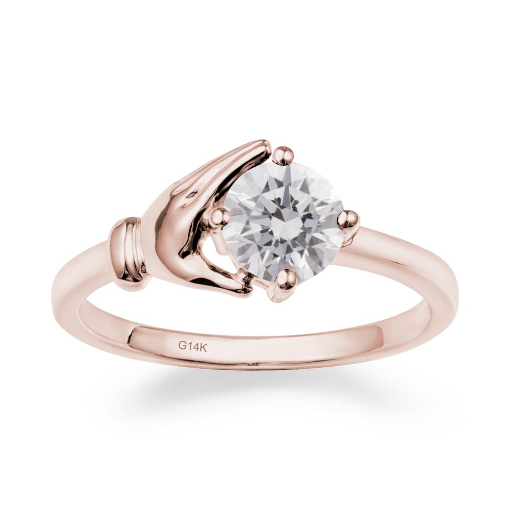 Diamond Hand Shaped Ring - LUO Jewelry #metal_14k rose gold