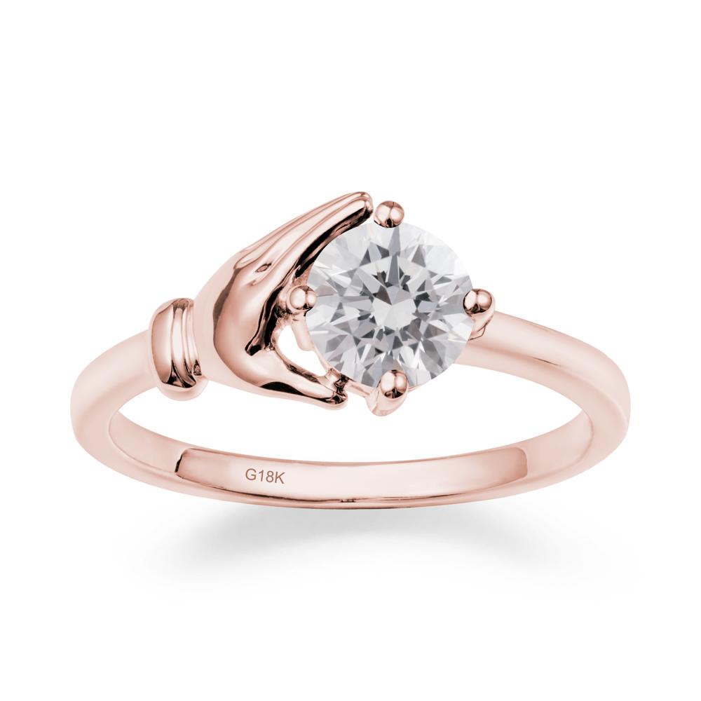 Diamond Hand Shaped Ring - LUO Jewelry #metal_18k rose gold