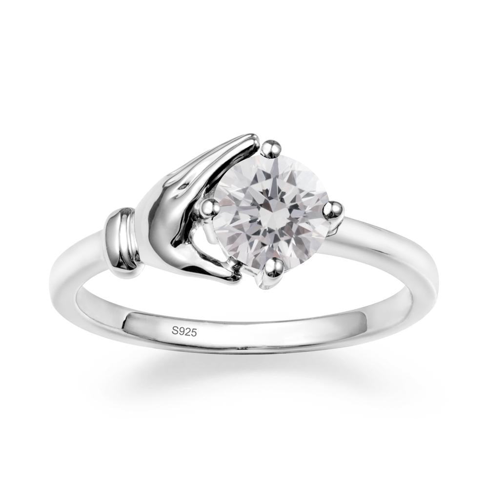 Diamond Hand Shaped Ring - LUO Jewelry #metal_sterling silver