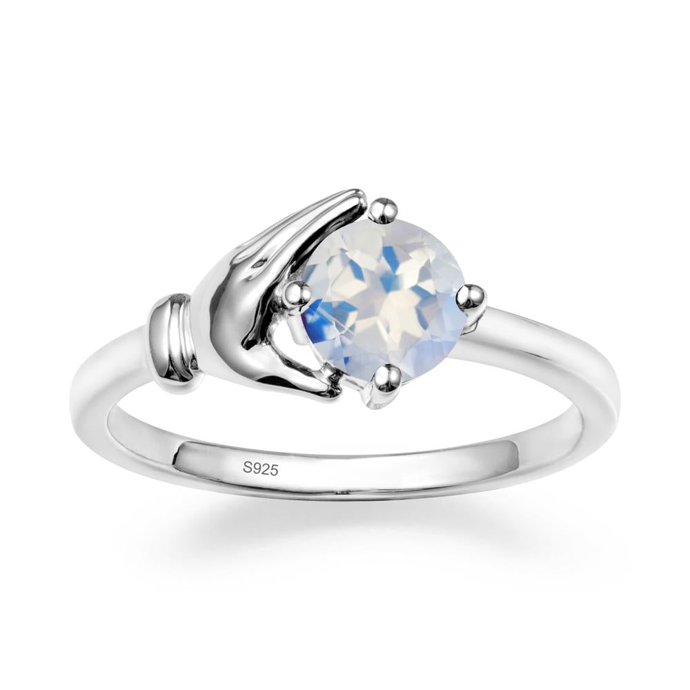Moonstone Hand Shaped Ring - LUO Jewelry #metal_sterling silver