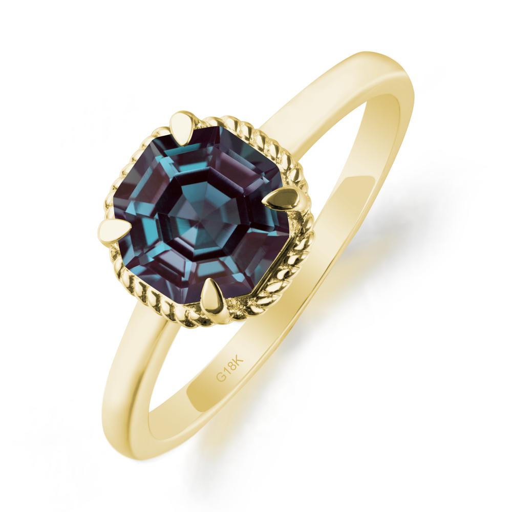 Minimalist Octagon Alexandrite Ring - LUO Jewelry #metal_18k yellow gold