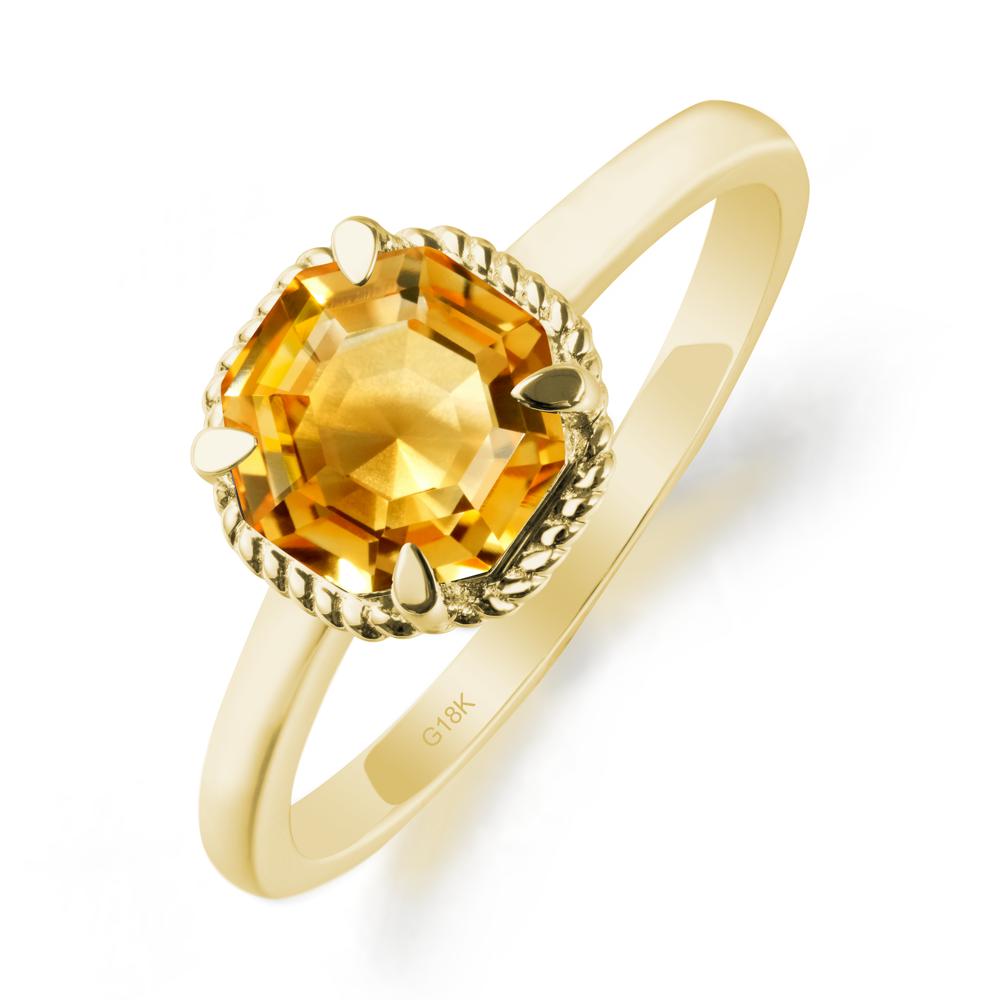 Citrine Sterling Silver Octagon Ring - LUO Jewelry #metal_18k yellow gold